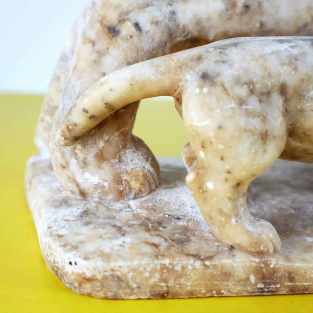 Feline with Cubs Figurine in Marble For Sale - Image 5 of 12