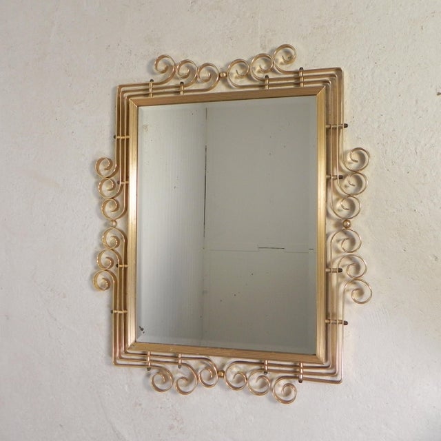 Vintage Faceted Mirror in Aluminum Frame, 1950s For Sale - Image 13 of 14