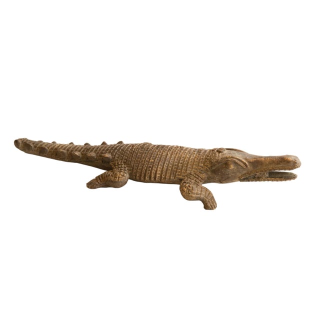 Bronze Vintage African Crocodile Sculpture For Sale - Image 8 of 8