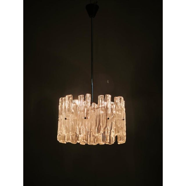 Austrian Textured Glass Pendant Light attributed to J.T. Kalmar, 1960s For Sale - Image 12 of 13