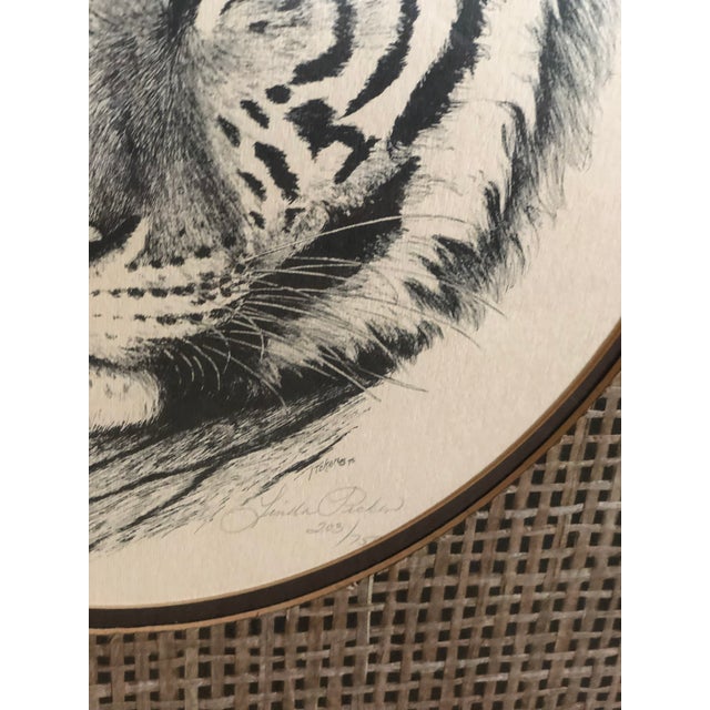 1970s Vintage Linda Picken Lion and Tiger Framed Prints - a Pair For Sale - Image 9 of 10