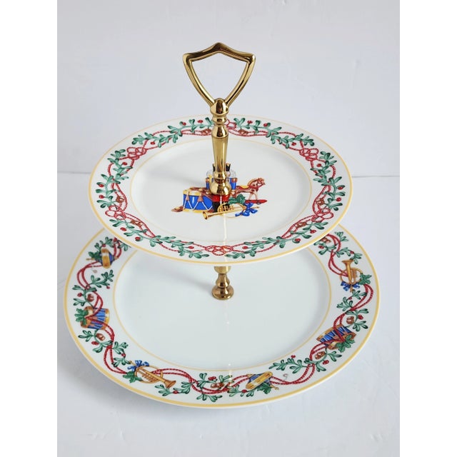 Vintage 1992 Block Spal Portugal " Whimsy Christmas" Desert Set For Sale - Image 4 of 12