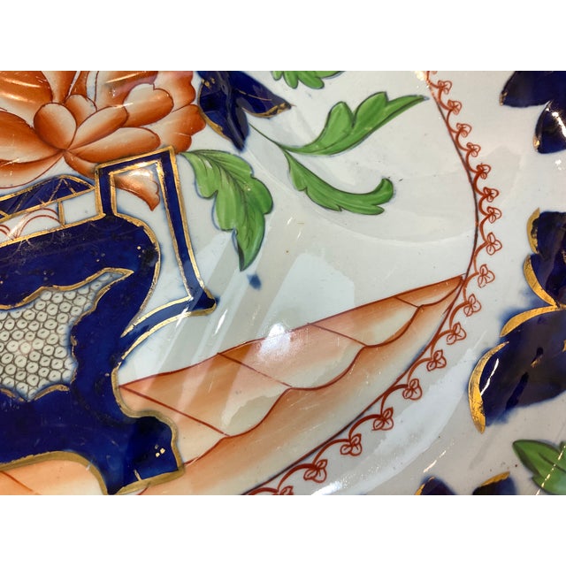 Mid 19th Century Mid 19th Century Imari Style Floral Meat Platter For Sale - Image 5 of 5