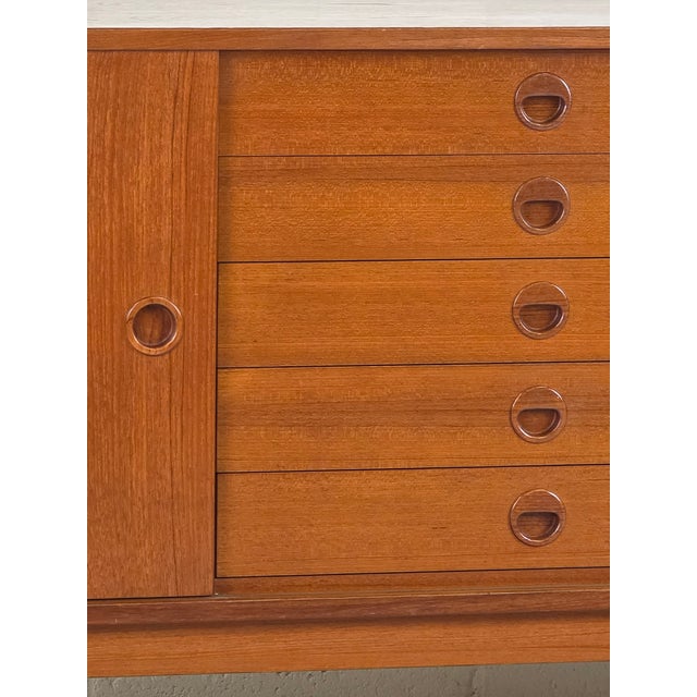 Mid 20th Century Swedish Teak Credenza in the Manner of Yvenge Ekstöm for Dux For Sale - Image 10 of 12