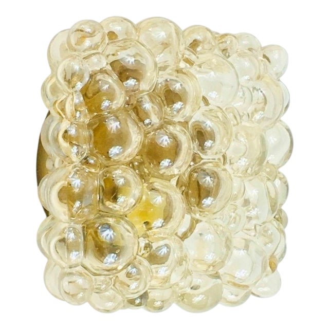 Mid-Century Amber Bubble Glass Wall Light attributed to Helena Tynell for Limburg, Germany, 1970s For Sale