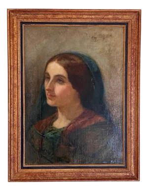 Ange, Portrait of Woman, Oil on Canvas, 1800s