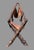 Wood Antique Victorian Hunzinger Style Folding Chair Dog Heads Circus Needlepoint For Sale - Image 7 of 12