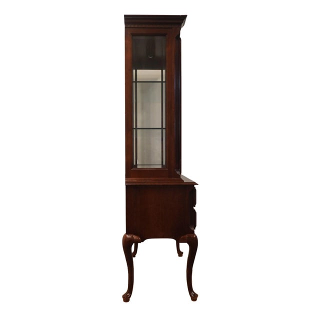 Keller Furniture Solid Cherry Traditional Style 40" Buffet W. Lighted Display China Cabinet 9672 For Sale - Image 10 of 12