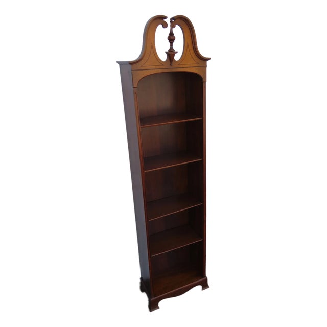 Early 1900s Rockford Tall Narrow Bookcase Display Shelving Cabinet 6357 For Sale