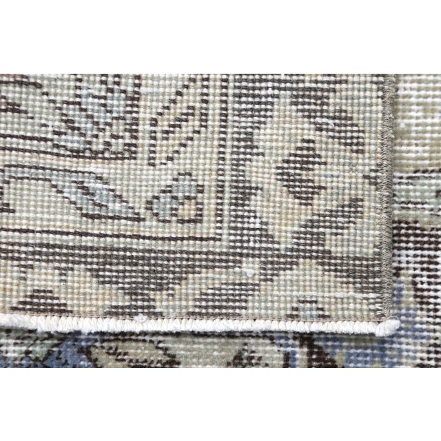 1950's Vintage Turkish Hand-Knotted Distressed Runner Rug - 4′4″ × 12′ For Sale - Image 10 of 12
