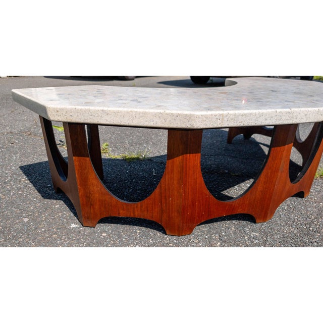 Mid-Century Modern Walnut Veneer and Terrazzo Marble Coffee Table For Sale - Image 11 of 18