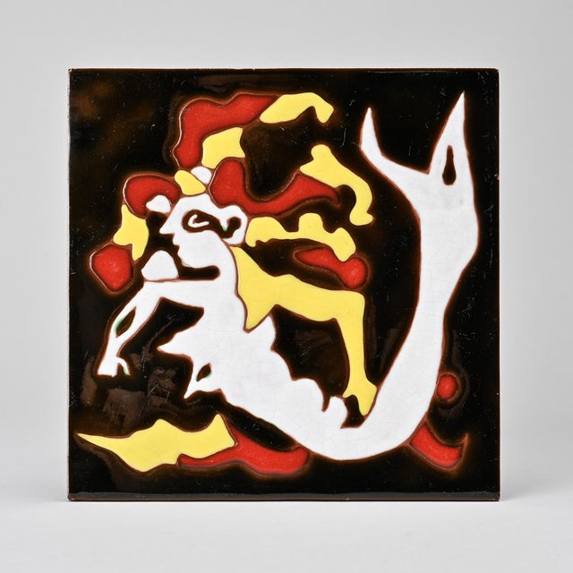 Ceramic Ceramic Tile by Jean Lurçat for Sant Vicens Workshop, 1950 For Sale - Image 7 of 7