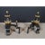 Neoclassical Pair of 19th-Century French Neoclassical Black and Gilt Chenets / Andirons For Sale - Image 3 of 9