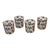Red Late 20th Century Boho Chic Williams Sonoma Day of the Dead Painted Skull Floral Tumblers Highball Glasses - Set of Four L For Sale - Image 8 of 8