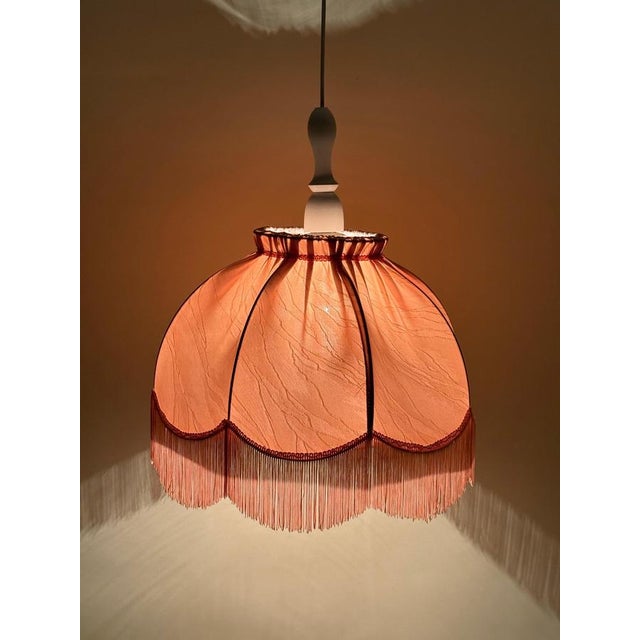 Pink Fabric Pendant Light in the style of Hans-Agne Jakobsson, 1970s For Sale - Image 10 of 13