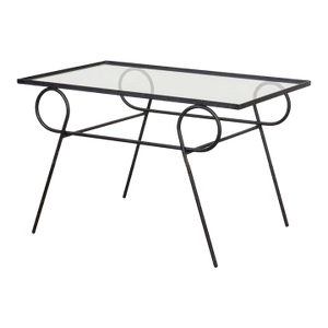 1940s French Iron and Glass Side Table