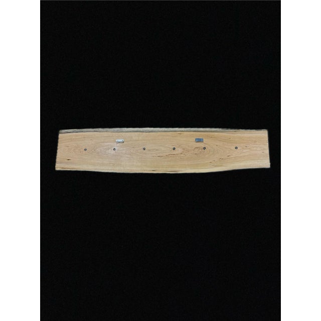 2020s One-of-a-Kind Handcrafted Live Edge Cherry Wood Wall Hanger - Rustic Entryway Decor With Metal Pegs/Hooks For Sale - Image 5 of 5