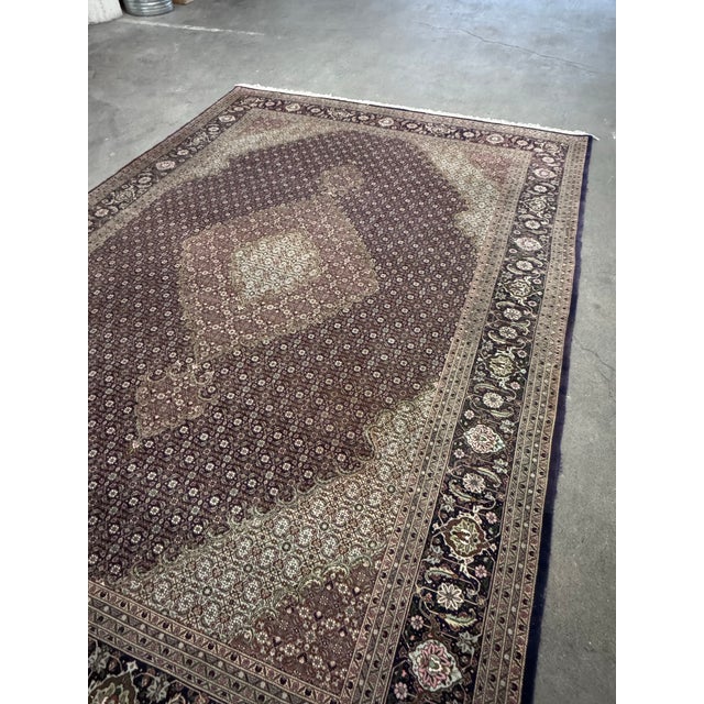 8ft 1in × 11ft 7in Tabriz Persian Wool Area Rug For Sale In San Francisco - Image 6 of 12