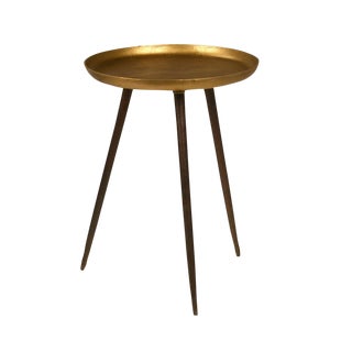 Brass Three-Leg Side Table For Sale