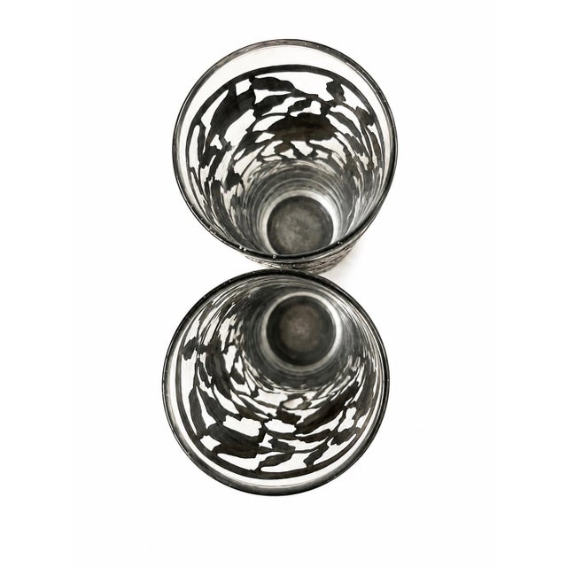 Vintage .925 Sterling Silver Overlay Rose Vine Highball Glasses, Pair For Sale In San Diego - Image 6 of 8