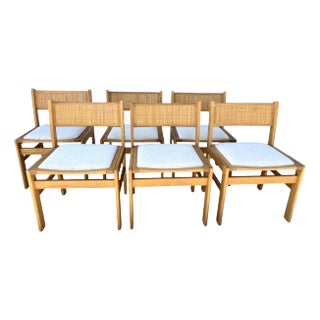 1960s Kurt Østervig–Style Teak Dining Chairs – Set of 6, Restored With New Upholstery For Sale