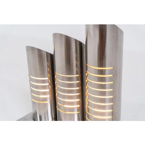 Silver Space Age Table Lamp attributed to Goffredo Reggiani For Sale - Image 8 of 14