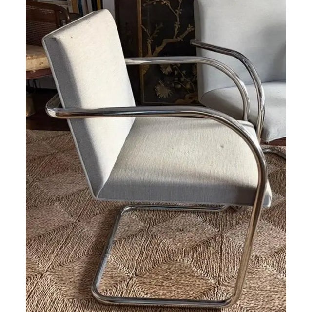 Mid Century Knoll International Brno Tubular Chrome Cantilever Chairs - Signed and Dated 1979 For Sale - Image 9 of 17