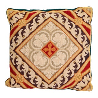 Vintage Needle Point Pillow For Sale