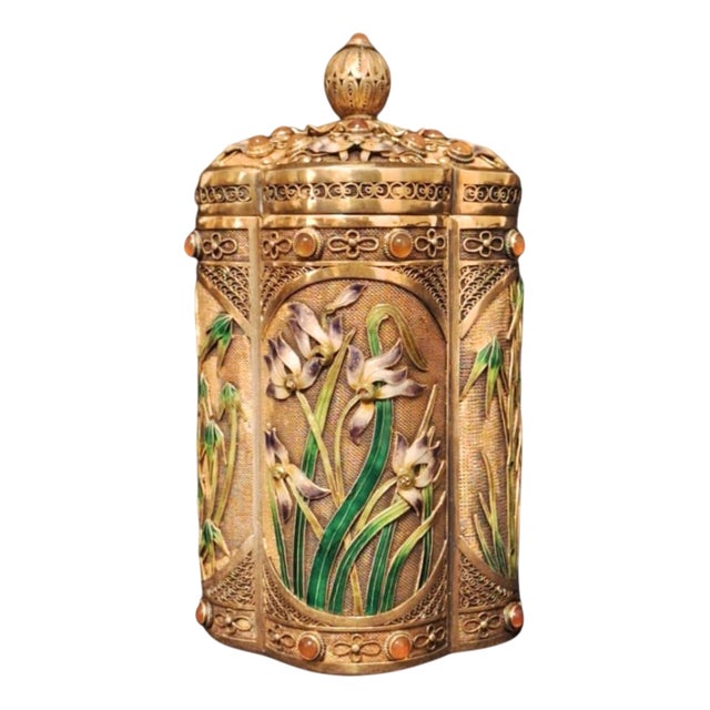 Sterling Silver Tea Caddy, China, 1920s For Sale