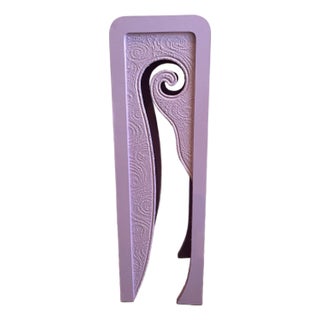 1980s Postmodern Sculptural Waterfall Pedestal With Cast Plaster Relief For Sale