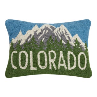 Colorado Mountains Hook Pillow, 14" x 20" For Sale