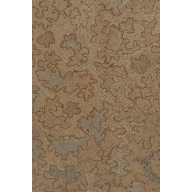Antique 20th Century Hooked Rug in Beige With Rose Floral Borders - Rug & Kilim For Sale - Image 10 of 10