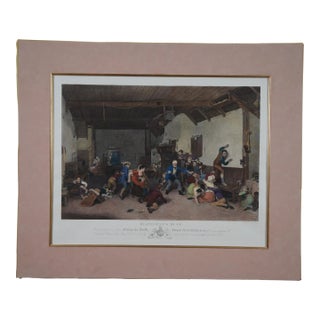 Antique Colored Print Engraving Blind Mans Buff Bluff Game Wilkie Raimbach For Sale