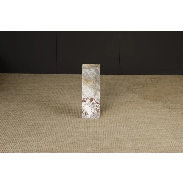 1980's Post-Modern Exotic Marble Column Pedestal For Sale - Image 4 of 14
