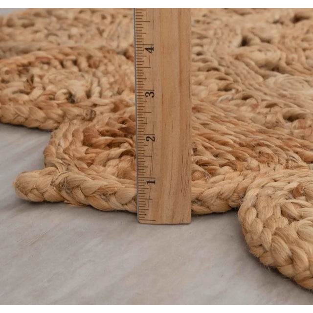Gold Handwoven Natural Jute Round Rug -4 Foot For Sale - Image 8 of 10