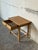 Mid-Century Modern Oak Side Table With Single Drawer Turned Legs and Metal Pull Accent Vintage 1970s For Sale - Image 3 of 10