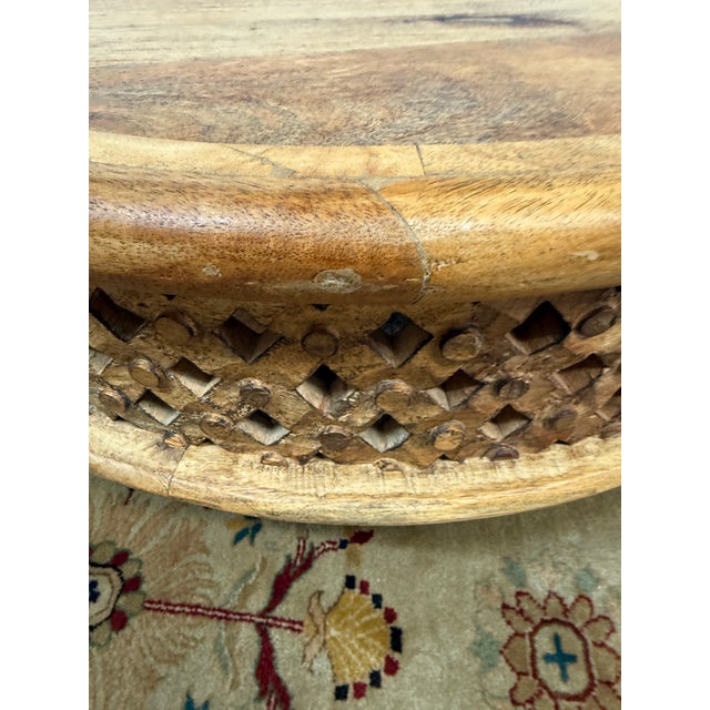West Elm Carved Lattice Coffee Table For Sale In San Francisco - Image 6 of 12
