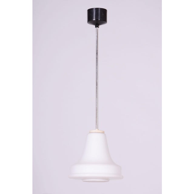 Silver Mid-Century Chandelier in Chrome, Blackened Steel and Glass, Czech, 1960s For Sale - Image 8 of 8