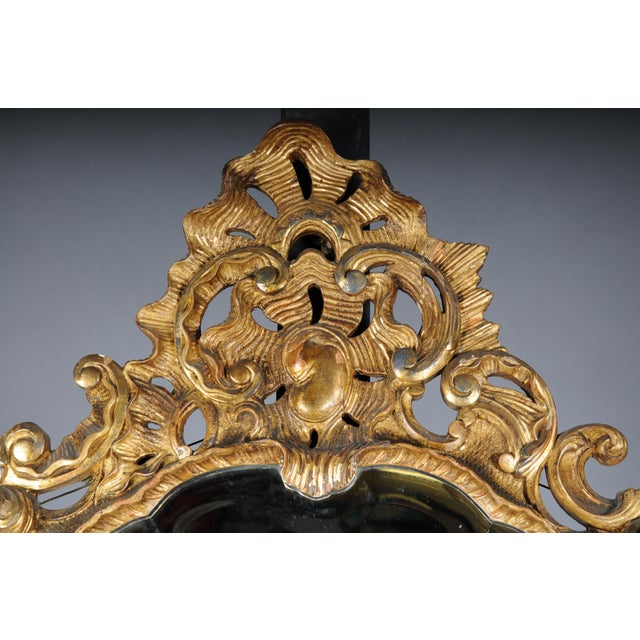 Venetian Baroque Ornately Gilded Wall Mirror, 19th Century For Sale - Image 5 of 18