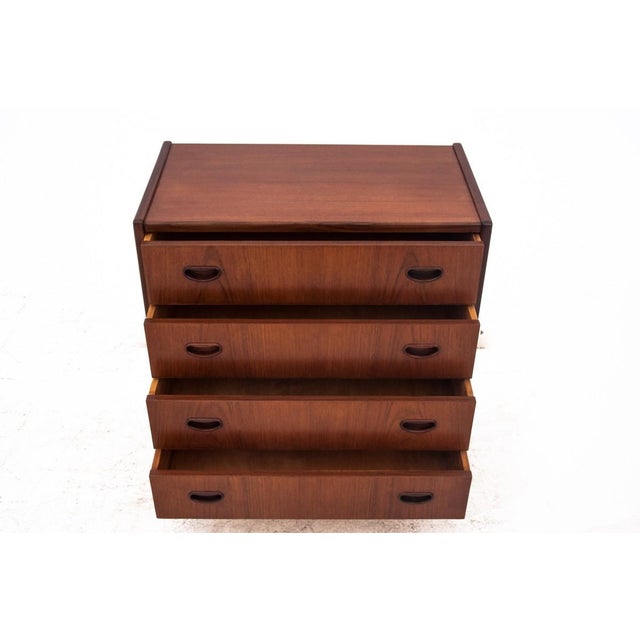 Brown Teak Chest of Drawers, Denmark, 1960s For Sale - Image 8 of 9