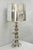 Vintage Italian Mid Century Modern Tall Sculptural Silver Ceramic Table Lamp For Sale - Image 17 of 18