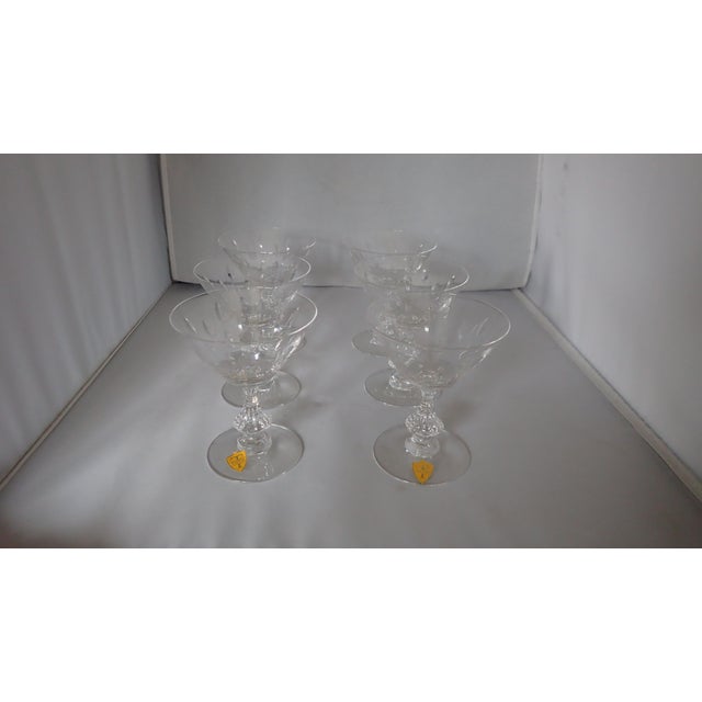 Elegant Clear Etched Crystal Stemware S/6 Chairish