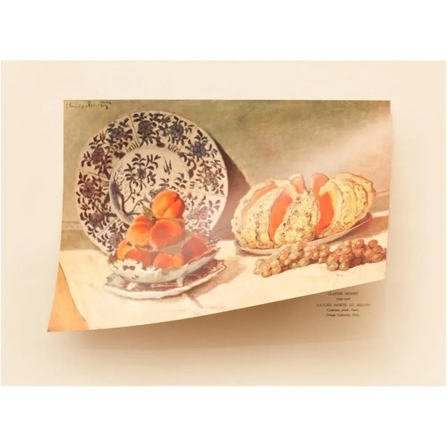 Monet 1940s After Claude Monet, "Still Life With Melon" First Edition Parisian Full-Color Print For Sale - Image 4 of 7