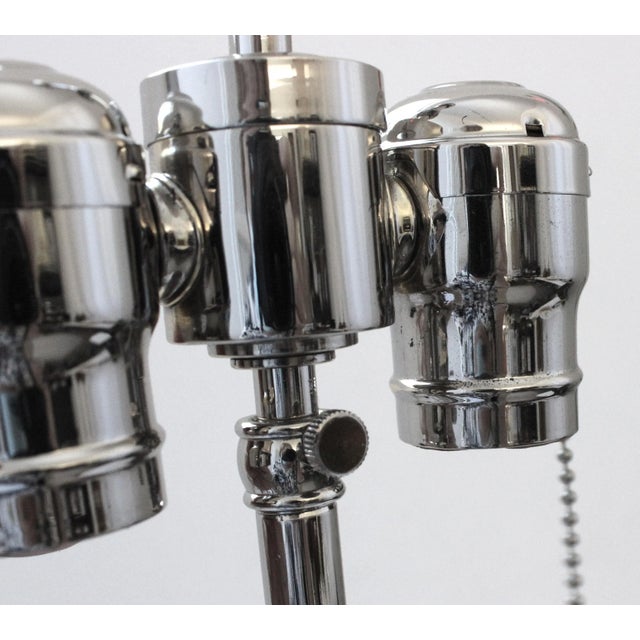 Karl Springer Attrib Table Lamp Nickel Plated Art Deco Revival For Sale - Image 10 of 13