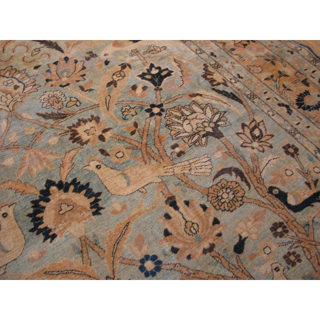 Antique Intricate Tree of Life Design in a Light Blue Background Color Persian Khorassan Rug For Sale In New York - Image 6 of 7