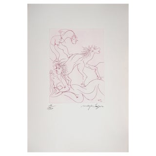 Meyer Lazar, The Acrobats in Love, 1974, Original Etching For Sale