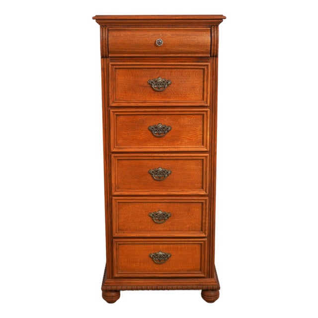 Lexington Oak Victorian Mansion 6 Drawer Lingerie Chest Semainier For Sale