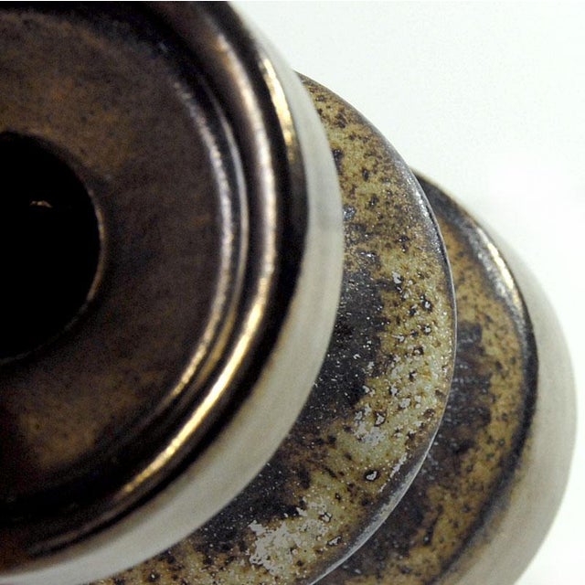Brown German Ceramic Candleholder by Cari Zalloni for Steuler, 1960s For Sale - Image 8 of 10