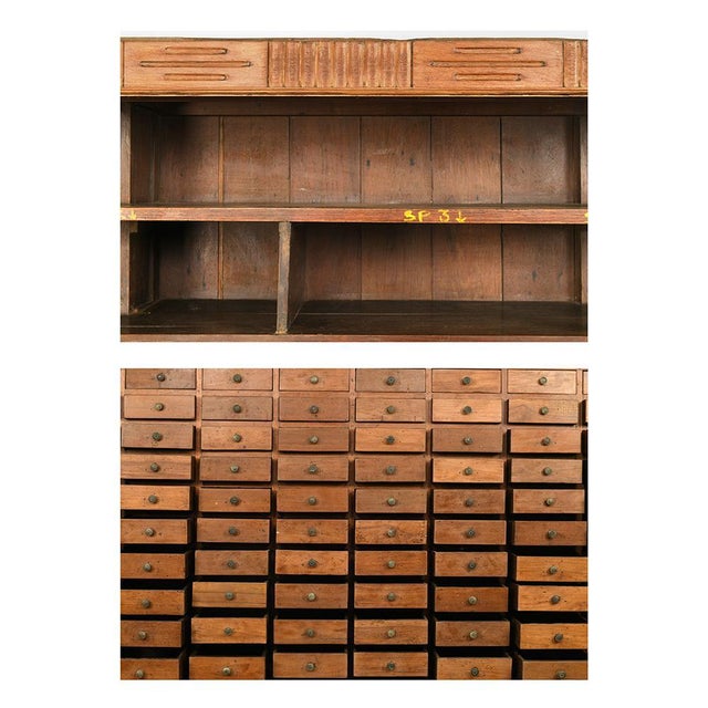 Wooden Bookcase with 99 Drawers, 1940s For Sale - Image 5 of 7