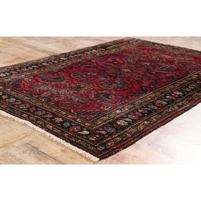 Red Antique Persian Lilihan Rug, 03'05 X 05'00 For Sale - Image 8 of 10